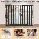 30-41 Inch Extra Wide Outdoor Baby Gate/Dog Gate, Indoor Pet Gate for Doorways, Hallways and Stairs No Drilling, Auto Close, Pressure Mounted Safety gate for Babies,Pets, Black