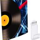 Antilope 6 Sets 18Pcs Vinyl Record Wall Mount Display Holder No Screws, Self Adhesive Clear Acrylic Vinyl Record Hangers Shelf for Album Covers Display and Home Wall Decoration -Single LP