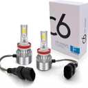 2PCS H11/9006/9005/H7/H4/H13/9007/9004 Car LED Light, 6000K 3800LM Super Bright High and Low Beam Bulb C6 LED Fog Light Headlight Bulb Replacement, Plug & Play, Car/trucks (H8/H9/H11)
