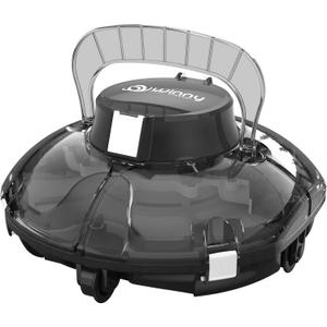 Cordless Robotic Pool Cleaner,Powerful Suction & Dual-Layer Filtration Automatic Vacuum for Above-Ground Pools up to 645 Sq. Ft, Portable, Self-Parking