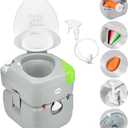 Kohree 5.8 Gal Camping Toilet: Portable Toilet for Adults with Diagonal Elongated Bowl Seat, Large Waste Tank, Leak-Proof Cassette with Level Indicator, RV Travel Porta Potty for Boat Trip Home Use