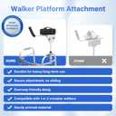 1 pcs Walker Platform Attachment with Adjustable Padded Cuff - Walker Platform Accessory to Preventing The Bracket from Sliding Down - U-Shaped Clamp Design Compatible with Most Walkers on The Market