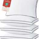 MUXHOMO Bed Pillows Queen Size Set of 4, Gusseted Sleeping Pillows for Side, Back, and Stomach Sleepers, Hotel Quality, Oeko-Tex Certified Fluffy Supportive Down Alternative Filling, White, 4 Pack