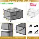 Large Thick Clear Shoe Organizer, Magnetic Door Stackable Shoe Storage Box
