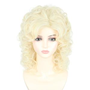Women's Wig 70s 80s Singer Wigs Short Curly Blonde Beehive Wigs for Women Halloween Costume Wig