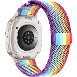 Metal Bands Compatible for Galaxy Watch 8 Band 40mm 44mm/Galaxy Watch 8 Classic Band 46mm,Magnetic Mesh Stainless Steel Wristband Loop Strap for Watch 8/8 Classic (2025) Women Men