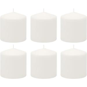 Stonebriar Unscented White Tall Pillar Candles, 18 Hour Burning Candle Pillars, Perfect for Decor, Weddings, Emergencies 3" X 3", 6 count