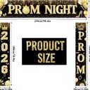 SmoothNovelty 3 Pcs Prom Night Decorations 2026 Graduation Party Supplies Gold Glitter Prom Send off Banner Porch Sign Backdrop for Photoshoot 2026 High School College Graduation Celebrations