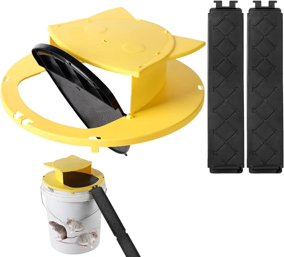 Mouse Rat TrapBucket,5 Gallon Mouses Rat Traps Indoor for Home,Reusable BucketLid Rat Traps Indoor Outdoor,Mouse Catching Tool [5 Gallon Buckets is NOT Included] (1Pack)