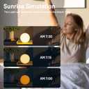 Wake Up Light Sunrise Alarm Clock for Kids, Heavy Sleepers, Bedroom, with Sunrise Simulation, Sleep Aid, Dual Alarms, FM Radio, Snooze, Nightlight, Daylight, 7 Colors, 7 Natural Sounds, Ideal for Gift, White