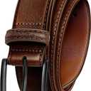 Men's Belt Genuine Leather Belt for Men Dress Casual Golf Jeans Pants 1 3/8" (Floral Coffee)
