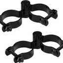 VIVIDA 1-3/8" Black Gate Hinge Kit for Chain Link Fence 2 Set, Black Powder Coated, Chain Link Gate Hardware