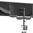 suptek Triple Monitor Mount for Most 17 to 32 inch Screens,Gas Springs Adjustment Triple Monitor Desk Mount Stand with Clamp & Grommet Kit,Black(MD8003)