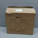 Buaic 2 PACK Glass Pitcher with Lid, 68 oz/ 2 Liter Classic Vertical Stripes Water Pitcher with Handle,Glass Water Carafe for Cold Brew, Coffee, Lemonade, Iced Sun Tea,Beverage,Heat Resistant