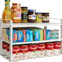 Kitchen Counter Shelf, 2-Tier Expandable Cabinet Organizer Shelf with Multiple Setup, Heavy-Duty Metal Storage Riser for Cupboard, Countertop, Pantry, Coffee Station, Under Sink, Desktop Office, 9.84D * 11.02-19.09W * 11.02H