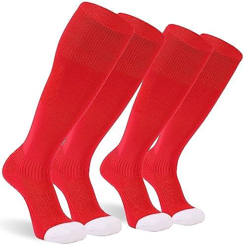 Sunew Soccer Baseball Socks, 2/3 Pack Multi-Sport Athletic Softball Football Volleyball Socks for Youth Adult 4 Size