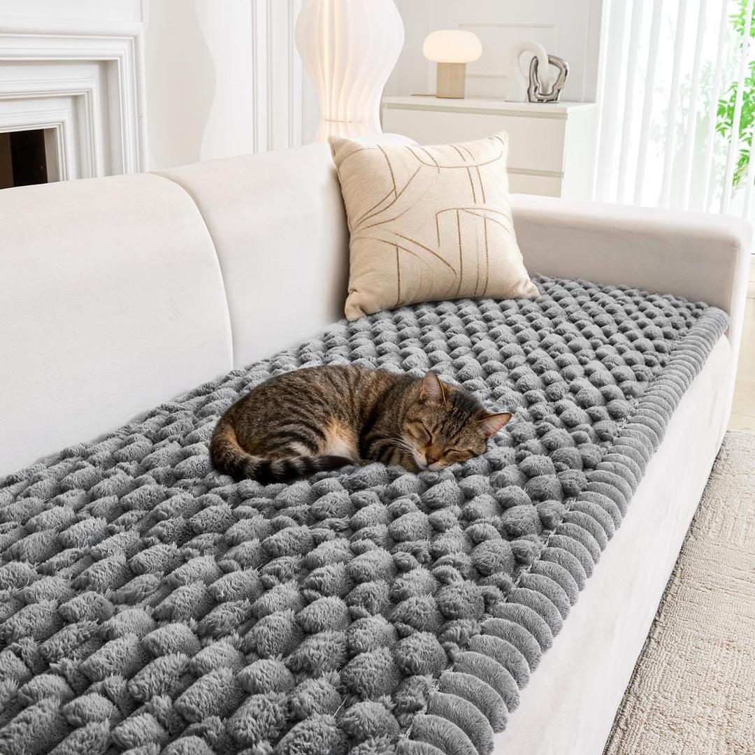 Plush Couch Cover for Dogs Non Slip Pet Sofa Protector, Ultra Soft Washable Couch Cover for Pets, Anti-Slip Backing Furniture Protector for Cats & Dogs, Fits Standard & L-Shape Sofas (3 Sizes)