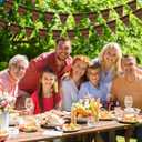 Frienda 5 Pack Brown Wooden Grain Party Decoration Brown Vintage Western Bandana Pennant Banner Garland for Barn Themed Birthday Baby Shower Wild West Farm Camping, 10.8 x 7.5 Inch