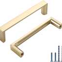10 Pack 3.75 Inch(96mm) Kitchen Cabinet Handles Brushed Gold Cabinet Pulls Kitchen Cabinet Hardware Drawer Pulls for Dresser Cupboard Wardrobe