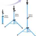 Mannequin Head Stand, Adjustable Wig Head Stand, Reinforced Metal Mannequin Head Stand Wig Stand Tripod for Cosmetology Hairdressing Training (blue, 48inch)