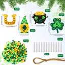 Hungdao 24 Sets St. Patrick's Day DIY Pom Poms Craft Kit St. Patrick's Day Decorations Leprechaun Trap Ornaments Lucky Clover Ornaments Kit with Pom Poms, Cards, and Glue for Party Decorations