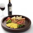 16" Acacia Lazy Susan Turntable for Table - Wooden Charcuterie Boards Cheese Board - Extra Large Lazy Susan Organizer - Kitchen Turntable for Cabinet, Pantry (16 Inch, Walnut)