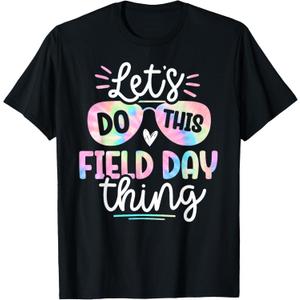 School Field Day Tie Dye Field Day teachers Kids T-Shirt (M, Black)