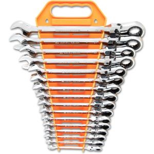 GEARWRENCH 16 Pc. Ratcheting Flex Combination Wrench Set, Metric - 9902D