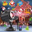 Christmas Projector Lights Outdoor Indoor, 2-in-1 Light Projector Water Wave Effect, Remote Control, 180 Rotation, 16 Dynamic Patterns & 4 Colors for Yard, House, Holiday Decor