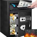 2.6 CUB Fireproof Depository Safe, Electronic Drop Safe with Front Load Slot, Anti-Fishing Design, Secure Storage for Cash, Cheques, Hotel, Office, and Business Use