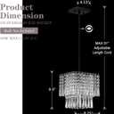 3 Pack 1 Light Hanging Modern Kitchen Island Square 8" Crystal Shade Pendant Light Fixture,Black Finish for Bar,Dining Room,Corridor,Living Room Over Sink