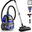 Canister Vacuum Cleaner, 32Kpa 1600W Bagless Vacuum Cleaner, Dust Full Indicator, H13 HEPA Filter, 3.7Qt Large Capacity, Lightweight Vac for Hard Floors, Carpet, Pet, Upholstery, Blue