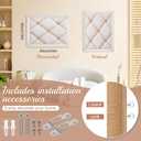 Pinkunn 18" x 24" Linen Fabric Bulletin Board with Ribbon Wall Decor, White