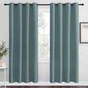 NICETOWN Modern Blackout Curtains Noise Reducing, Thermal Insulated and Privacy Room Darkening Drape Panels for Boy's Guest Room Door Window (Greyish Blue, 2 Panels, W55 x L78 -Inch)