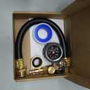 Upgraded RV Water Blow Out Winterizing Kit Sprinkler Winterization Hose with Oil Filled Pressure Gauge Compressor Winterize Adapter Plug, for Camper, Boat, Travel Trailer, Motorhome, Faucet