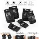 Tanden Skateboard Protective Gear Knee Pads and Elbow Pads Set, Elbow and Knee Pads for Roller Skating Wrist Guards Skateboarding Pads