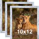 10x12 Picture Frame set of 3,Woode Frame for Wall Hanging, Horizontally or Vertically, 10 x 12 Wall Gallery Poster Photo Frame Rustic White best gift