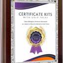 10.5 x 13" Certificate Plaque - Offered in Cherry Wood with an 8.5 x 11" Clear Plexi and Gold Tacks - Easily Display Your Diploma, Sports Certificate or Award