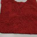 Reyox Chenille Bath Mat, Toilet Rugs U Shaped, Soft Plush Bath Bathroom Rug, Absorbent Shaggy Bathroom Contour Rug Red 19.7"x15.7"