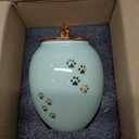 Medium Pet Urns for Dogs Ashes, Ceramics Pet Urn for Dog Cat Ashes (Paw Prints)