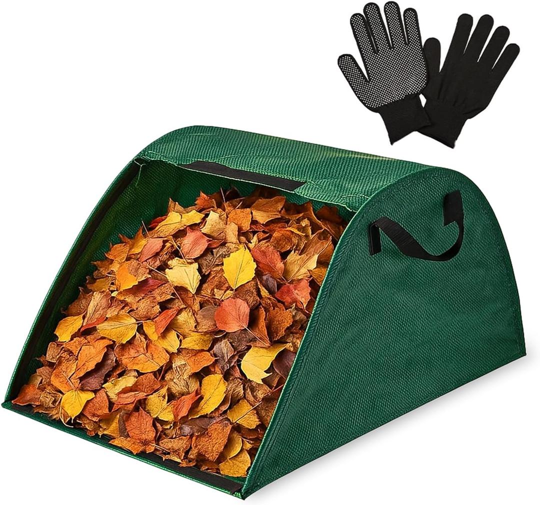 Leaf Collector Bag with Gardening Gloves  100L Leaf Collector and Leaf Cleanup for Yard, Leaf Bag for Leaves and Leaf Scooper with Garden Waste Bag, Easy Leaves Collector Leaf Collector Bag with Gardening Gloves  100L Leaf Collector and Leaf Cleanup for Yard, Leaf Bag for Leaves and Leaf Scooper with Garden Waste Bag, Easy Leaves Collector