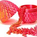 3D Printed Dragon with Surprise Egg,Surprise Dinosaur Eggs Fidget Toys for Kids, Birthdays, Halloween Christmas Decorations Gifts Indoor Outdoor for Girls Boys (Red)