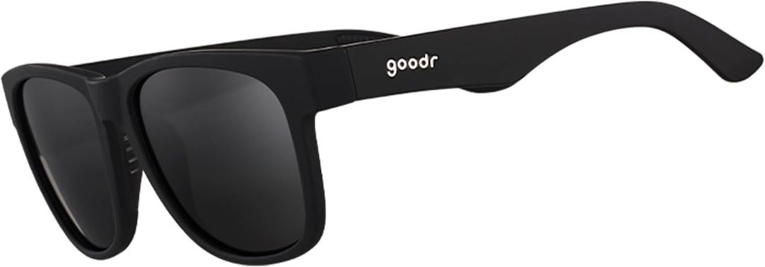 goodr Hooked on Onyx Polarized Sunglasses for Men & Women, Large Sized (BFG), Black Solid Frame with Black Non-Reflective Glare Reducing Lenses, UV400 Protection, No Slip, No Bounce