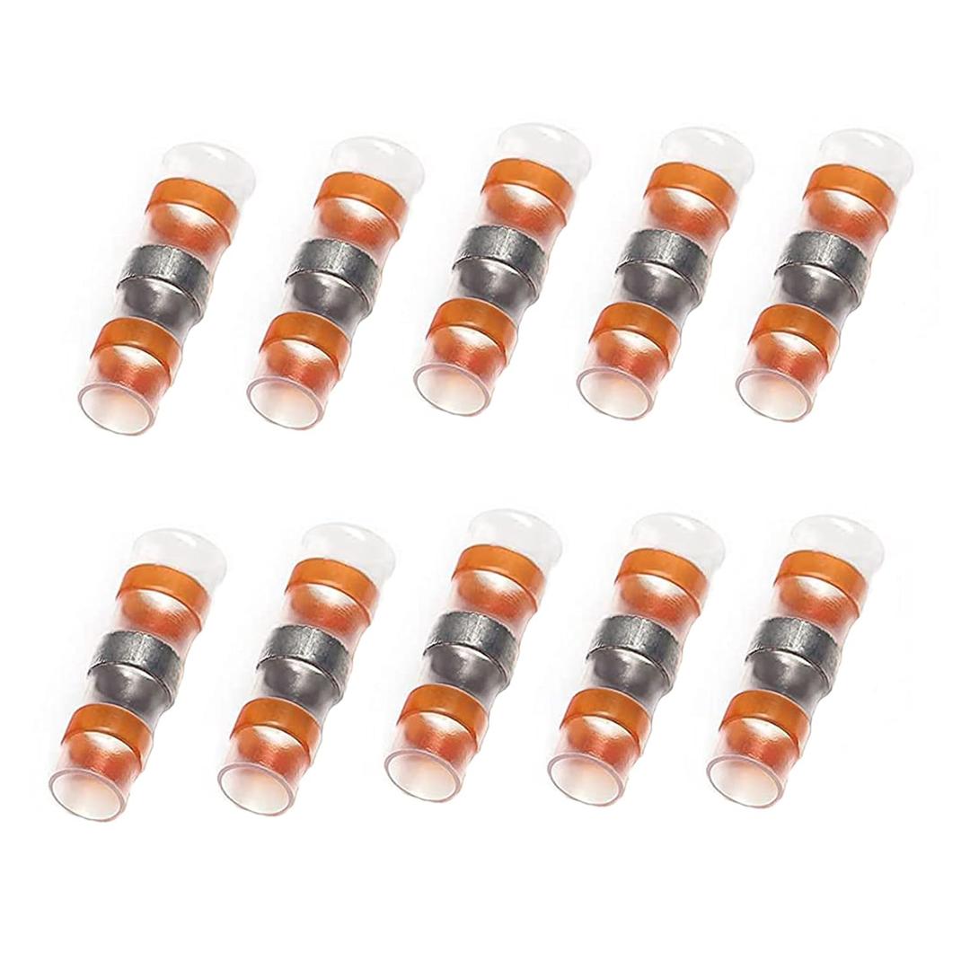 60Pcs AWG 8 Orange Solder Butt Connectors Heat Shrink,Solder Seal Wire Connectors for Automotive Marine Boat Trailer