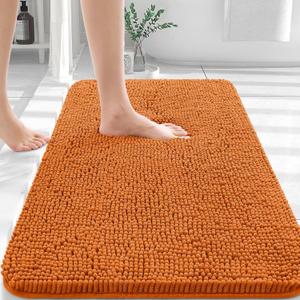 OLANLY Bathroom Rugs 30x20, Extra Soft Absorbent Chenille Bath Rugs, Rubber Backing Quick Dry, Machine Washable Bath Mats for Bathroom Floor, Tub and Shower, Home Decor Accessories, Clay