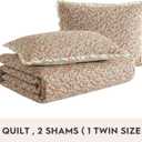Laura Ashley - Queen Quilt Set, Lightweight Cotton Bedding with Matching Shams, Vintage Floral Inspired Home Decor with Solid Reverse (Loveston Burnt Orange, Queen)