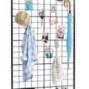 Asee'm Grid Wall Panels Display Stand 2.6' x 5.8' FT Black Movable Wire Grid Wall Display Rack Heavy Floorstanding Detachable Girdwall Panel with T-Base for Craft Show Rack, Retail Displays 1PCS