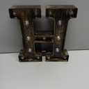 OYCBUZO Golden Black Led Marquee Letter - Industrial, Vintage Style Light Up Alphabet Letter Sign for Cafe Wedding Birthday Party Christmas Lamp Home Bar Initials Decor - H