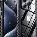 2025 New Designed for iPhone 15 Pro Case Waterproof, [Military Grade Shockproof][Glass Camera Protector & Built-in Screen Protector][IP68 Underwater][Dustproof][Dropproof] Full Phone Case 6.1" (Black/Clear)