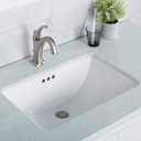 KRAUS Elavo 21-inch Rectangular Undermount White Porcelain Ceramic Bathroom Sink with Overflow, KCU-241, 20.63